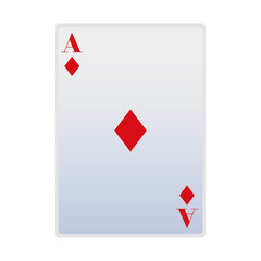 ace of diamonds card icon, flat design