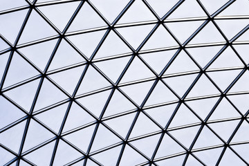 Modern architectural design of glass roof abstract at the british museum in london