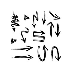 Arrow doodles collection. Hand drawn arrows.