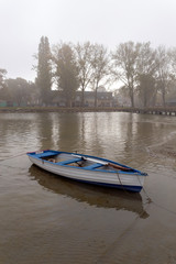 Lonely boat at lake Balaton