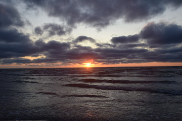 Fototapeta na wymiar North Sea sunset
