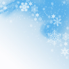 Fototapeta na wymiar Blue Winter Background with snowflakes for your own creations