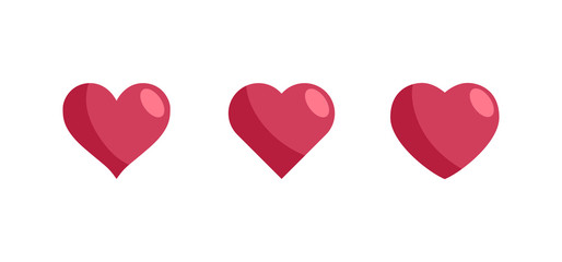 Set of heart icons. Love symbol vectors. Hearts collection.