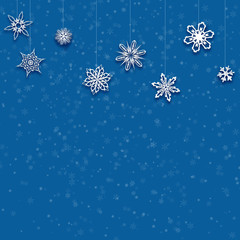 Blue Winter Background with snowflakes for your own creations