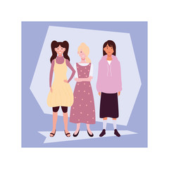 Fototapeta premium women standing with different poses