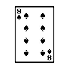 eight of spades card icon, flat design
