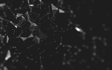 Abstract background. Molecules technology with polygonal shapes, connecting dots and lines....