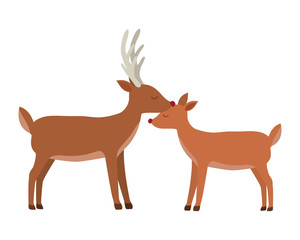 Merry christmas reindeer and deer vector design