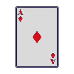 ace of diamonds card icon, flat design