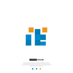 IE I E Logo Monogram with Blue and yellow Colors. modern letter logo design
