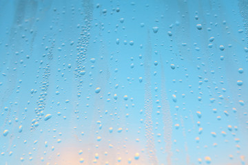 raindrops on the glass surface 