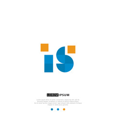 IS I S Logo Monogram with Blue and yellow Colors. modern letter logo design