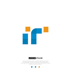 IR I R Logo Monogram with Blue and yellow Colors. modern letter logo design