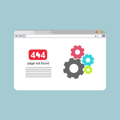 Error 404 web page template vector design. Website 404 page error with servers, desktop and broken connection creative concept. Modern 404 page not found Flat vector illustration