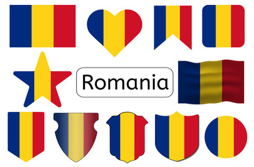 Romanian flag icon, Romania country flag vector illustration