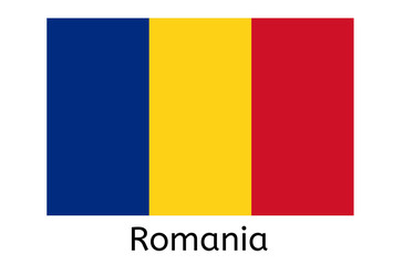 Romanian flag icon, Romania country flag vector illustration