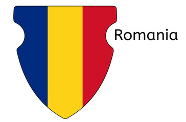 Fototapeta premium Romanian flag icon, Romania country flag vector illustration