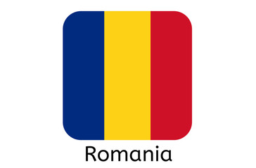 Romanian flag icon, Romania country flag vector illustration