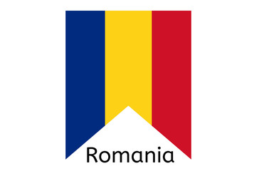 Fototapeta premium Romanian flag icon, Romania country flag vector illustration