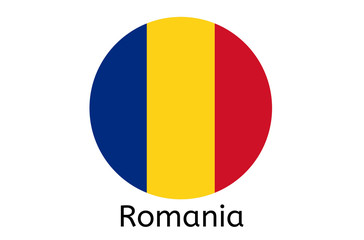 Fototapeta premium Romanian flag icon, Romania country flag vector illustration