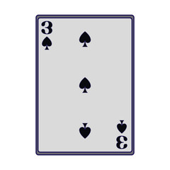 three of spades card icon, flat design