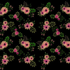 Fototapeta na wymiar floral embroidery pattern