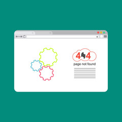 Design template for web page with 404 error. Can use for web banner, infographics. Flat vector illustration isolated on colored background.