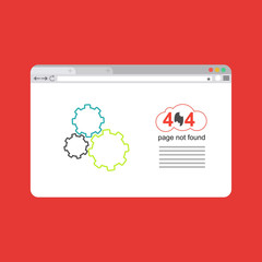 Design template for web page with 404 error. Can use for web banner, infographics. Flat vector illustration isolated on colored background.