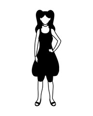 woman faceless standing on white background