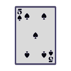 five of spades card icon, flat design