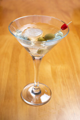 accompanied by lemon and olive