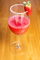 daiquiri liquor drink with salt and strawberry