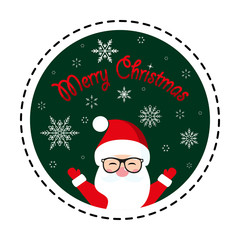 Merry Christmas. Santa Claus. Icon. Vector. Flat.