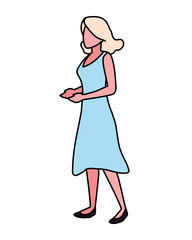 woman standing on white background