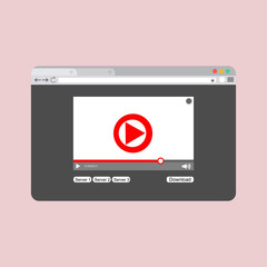 Modern video player design template for web and mobile apps flat style. Vector illustration