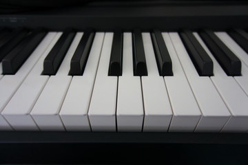 close-up o black and white piano keys