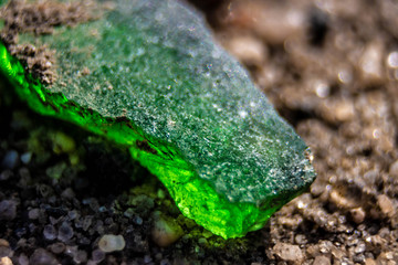 green beach glass close up 