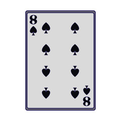 eight of spades card icon, flat design