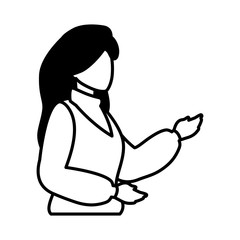 young woman on white background