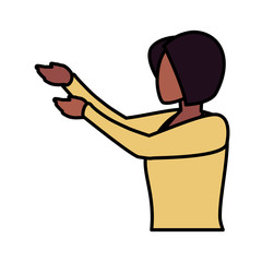 young woman on white background