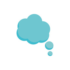 cloud think intellect speech icon on white background