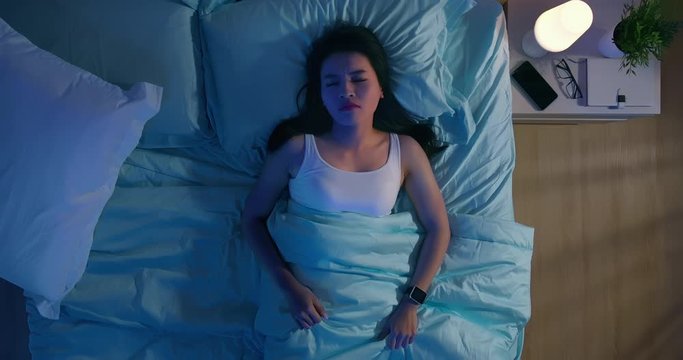 asian woman has insomnia