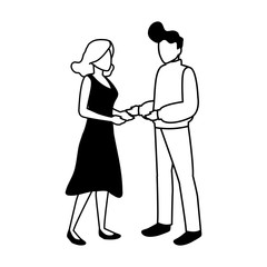 couple of people standing on white background