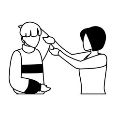 couple of people on white background