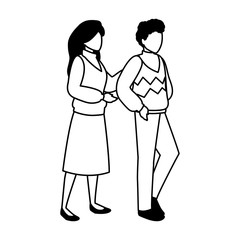 couple of people standing on white background