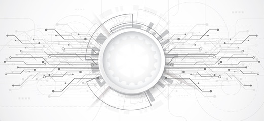 Abstract 3d design background with technology dot and line circuit board texture. Modern engineering, futuristic, science communication concept. Vector illustration