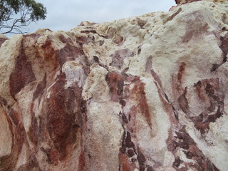 colorfull rockwall at the Breakaways WesternAustralia