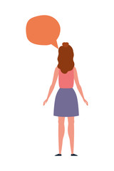 Avatar woman with communication bubble vector design