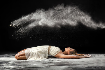 white powder over a modern ballerina