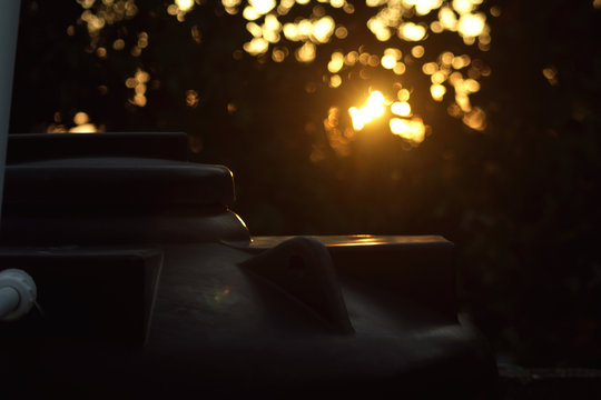 Tinaco en techo de casa